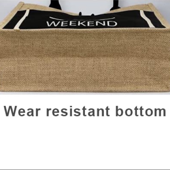 BRAND NEW LARGE STYLISH BURLAP BEACH BAG NWT - Picture 5 of 8